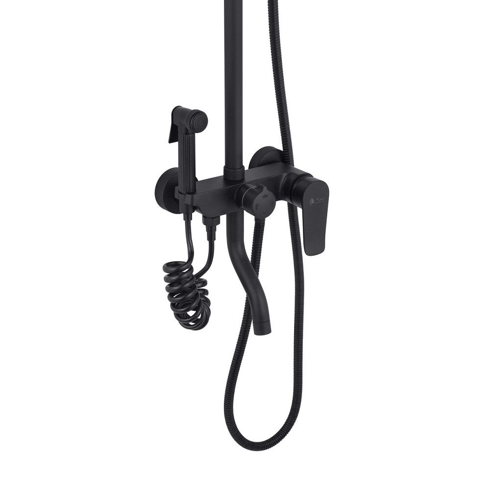 Душова система система для ванни з гігієнічним душем Agua Acero-AVION 06426NM чорна Київ - фото 3