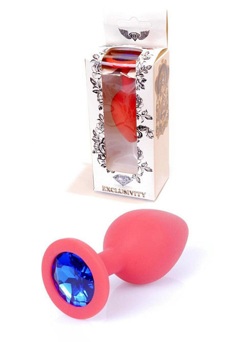 Анальна пробка - Jewellery Silicone Red Plug M Blue Sex Aura Київ - фото 1