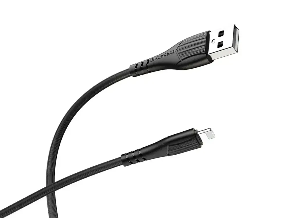 Кабель USB - Lightning Borofone BX37 Wieldy 1м 2А швидка зарядка для iPhone iPad шнур із захисним чіпом білий Одеса - фото 3