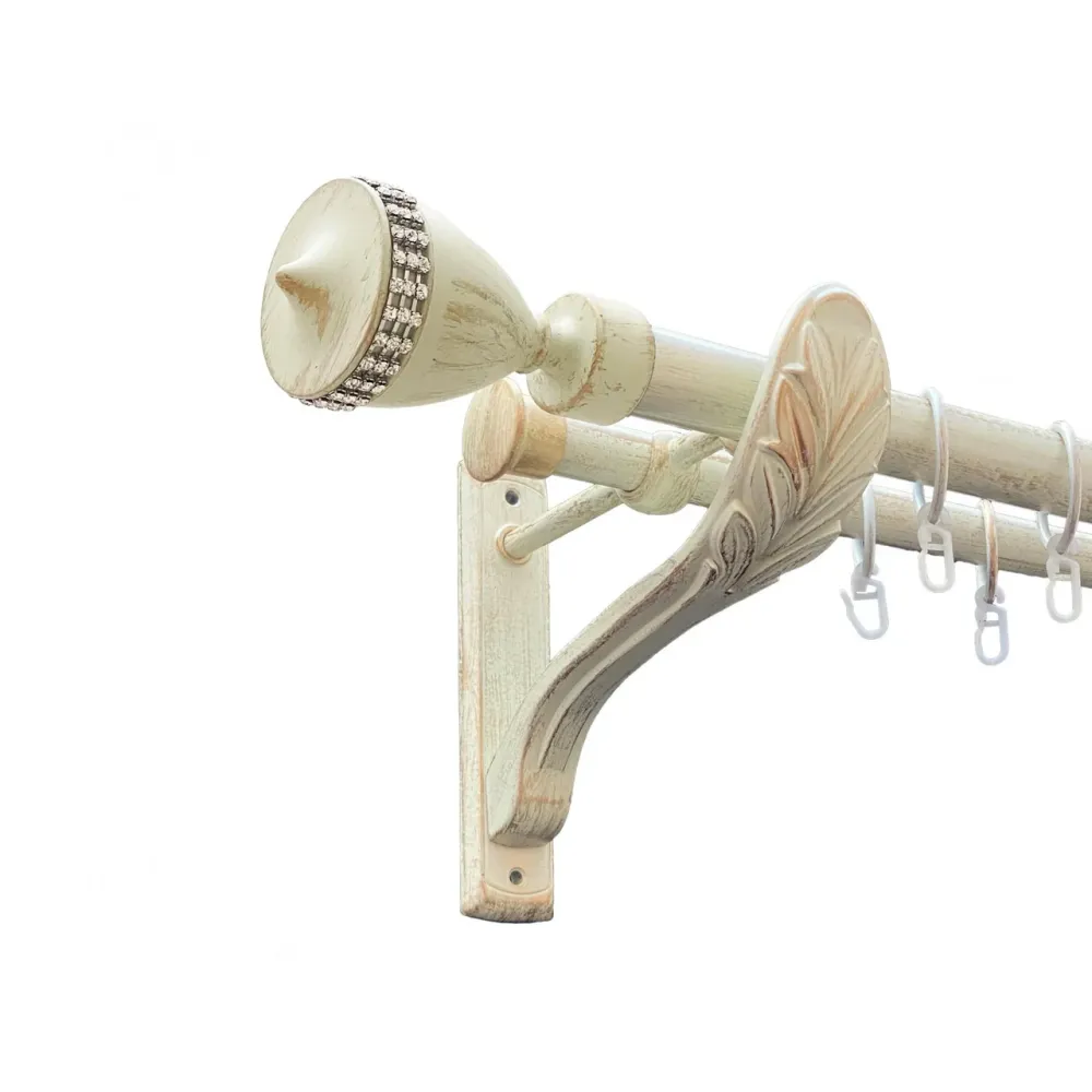 Карниз Orvit Етернія металевий дворядний ретро гладка труба кільце металеве Біле Золото 25\19 мм 300 см Львов - изображение 1