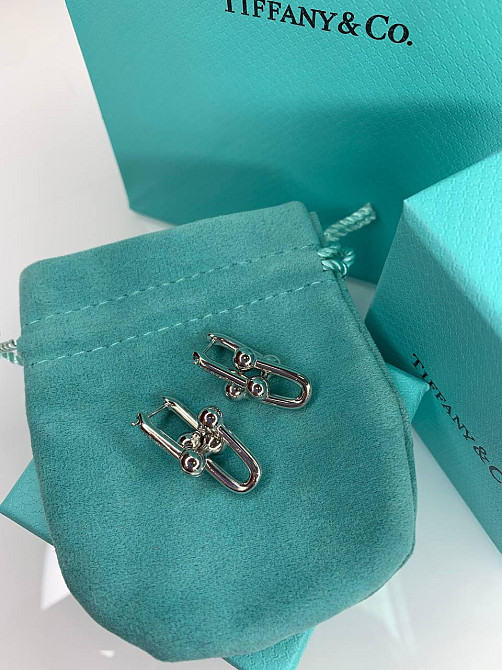 Брендові сріблясті сережки Тіффані Tiffany, батьківщинне покриття/упаковане в мішечок Одеса - фото 2
