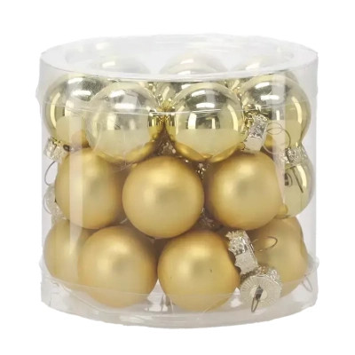 Елочная игрушка Chomik скляні кульки 24 шт, 2,5 см, золотисті (5900779882126_1) Винница - изображение 1