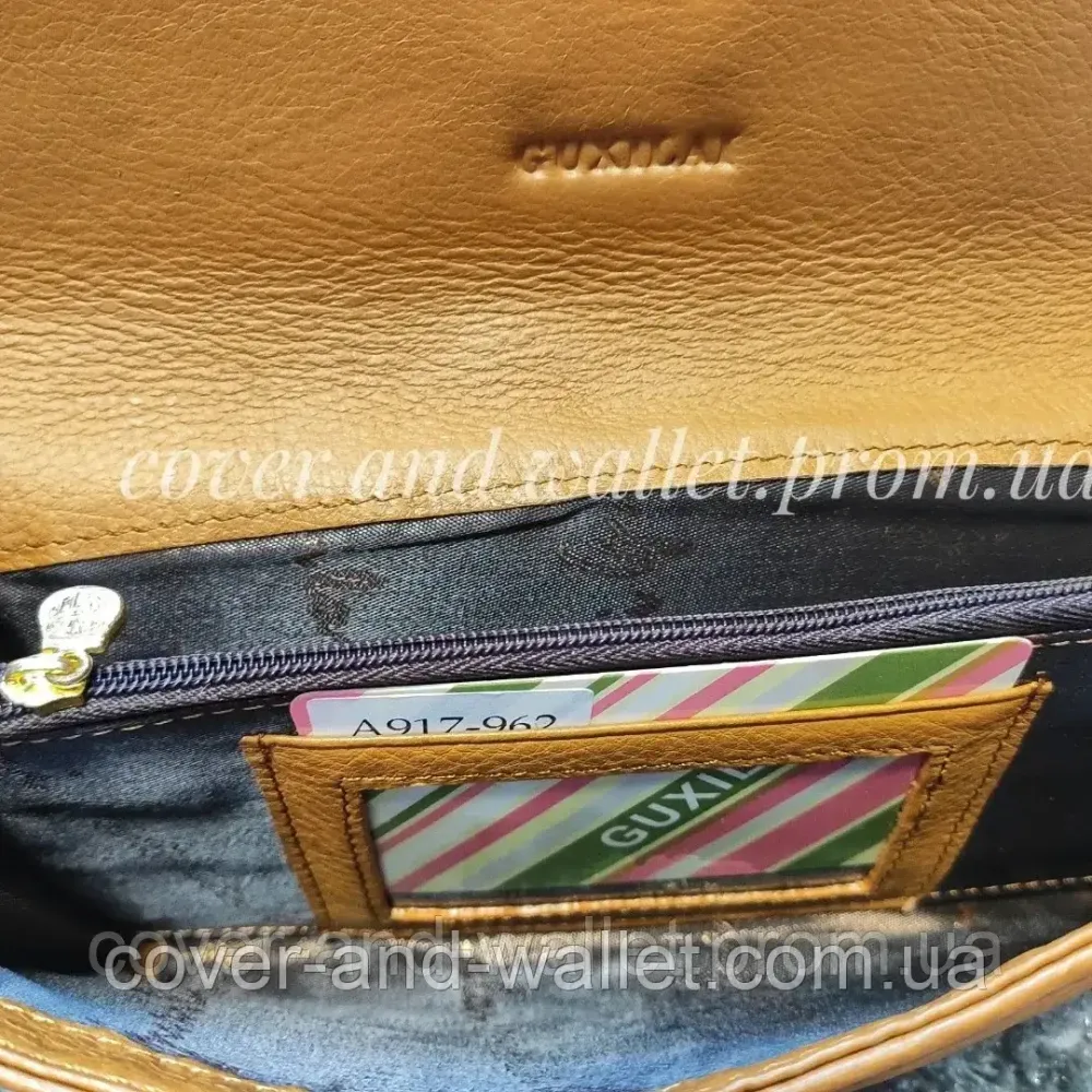 Стильный кожаный женский кошелек коричневого цвета Guxilai Киев - изображение 5