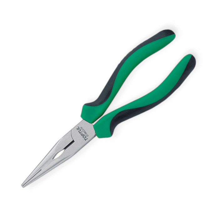 Длинногубцы прямые 160 мм черно-зеленые ручки CrMo Мукачево - изображение 1