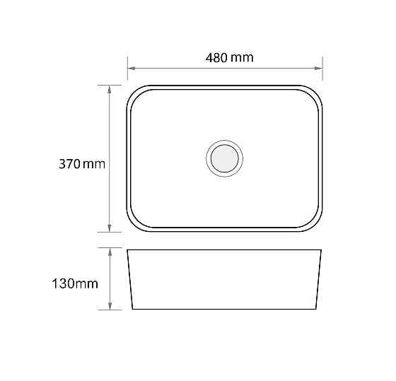 Раковина накладна Mixxus Premium QUADRO-0103 480х370х130mm (MP6514)  ( 13513 ) Харків