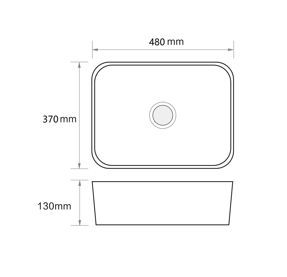 Раковина накладна Mixxus Premium QUADRO-0103 480х370х130mm (MP6514)  ( 13513 ) Харків - фото 2