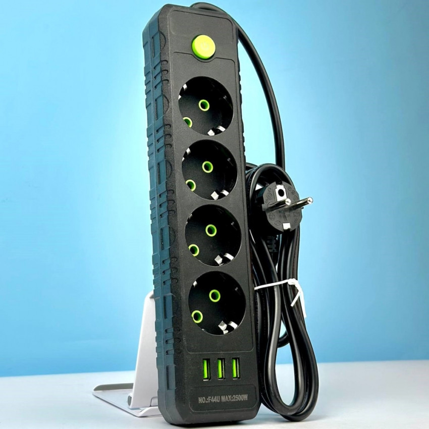 Сетевой фильтр-удлинитель 4 розеток 3USB 2500W 4 метра UA Винница - изображение 1