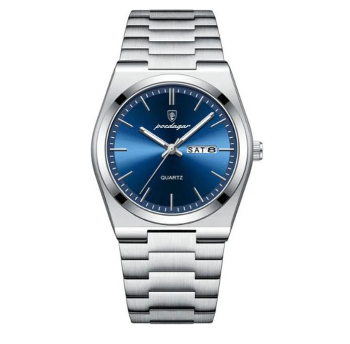 Мужские наручные классические часы Poedagar Teodor (Серебристые) Винница - изображение 2