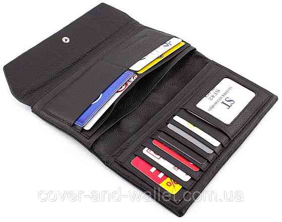 Зручний довгий чоловічий шкіряний гаманець ST 42 Київ
