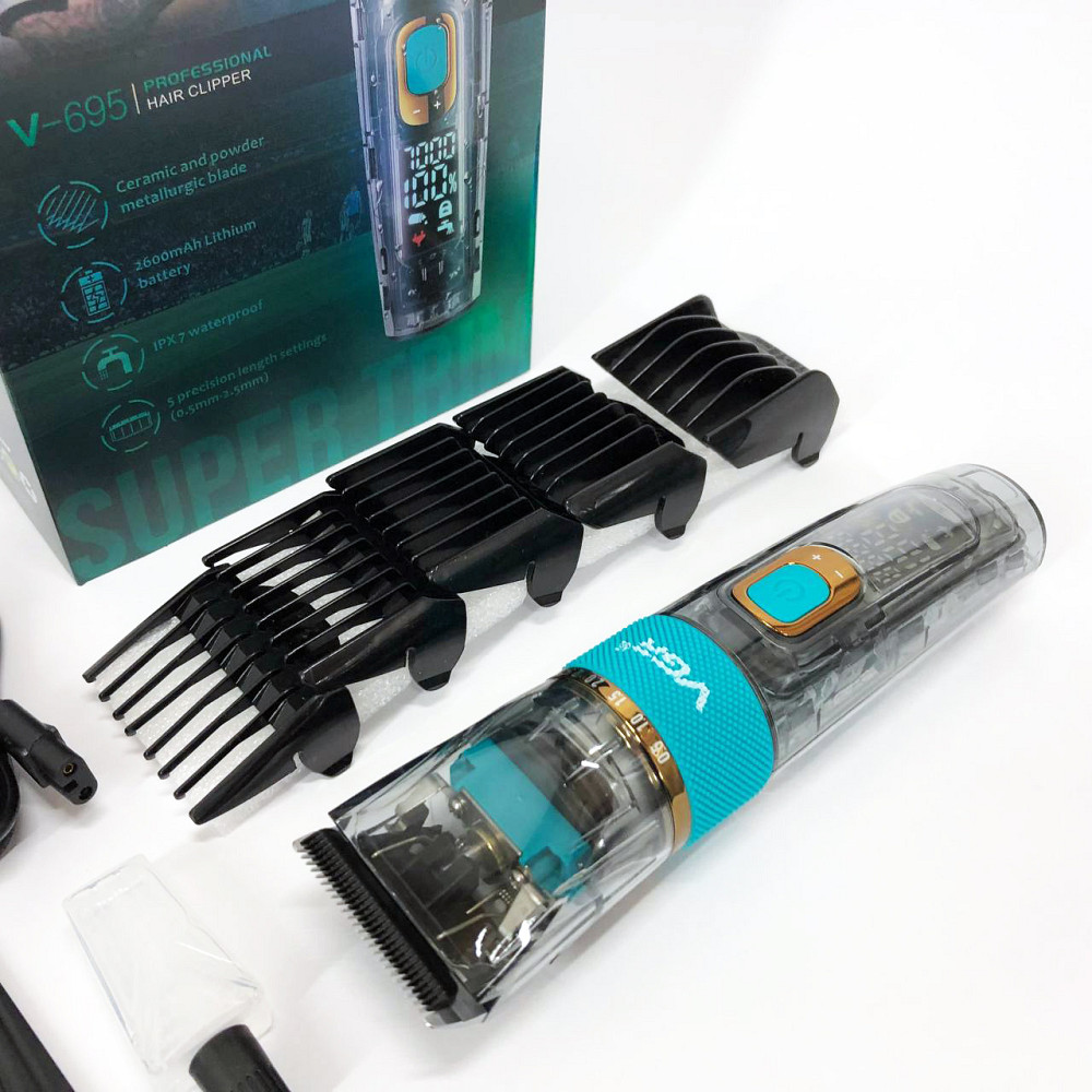 Аккумуляторный универсальный триммер для стрижки VGR V-695, Електромашинка для стрижки TJ-97 Киев - изображение 8