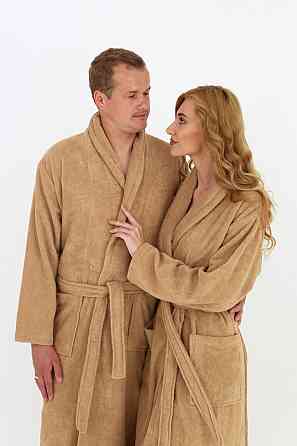 Мужской махровый халат Ideal Textile L бежевый (56860513) Черновцы