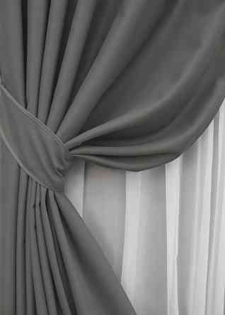 Комплект готовых штор VR-Textil Блэкаут Midnight № 1671ш Серый 100х295 см 2 шт (31-823) Киев