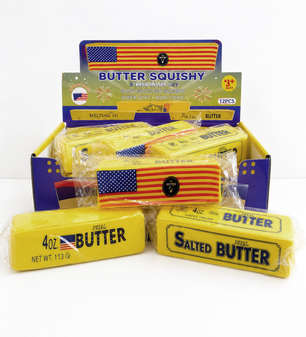 Іграшка-антистрес Squishy Butter "Масло" м'яка, повільного відновлення, 11,5 см Київ - фото 1