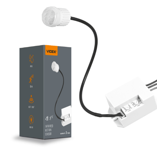 Датчик руху та освітленості VIDEX VL-SPR24 220V 800W інфрачервоний Житомир - фото 1