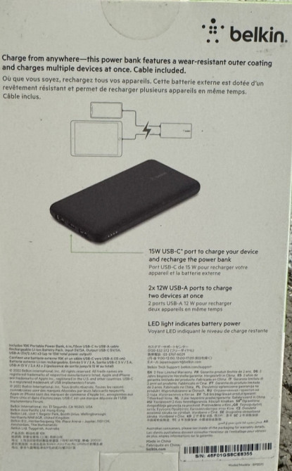 Павербанк Power bank 10000mAh. Belkin 15 W BoostCharge Київ - фото 2