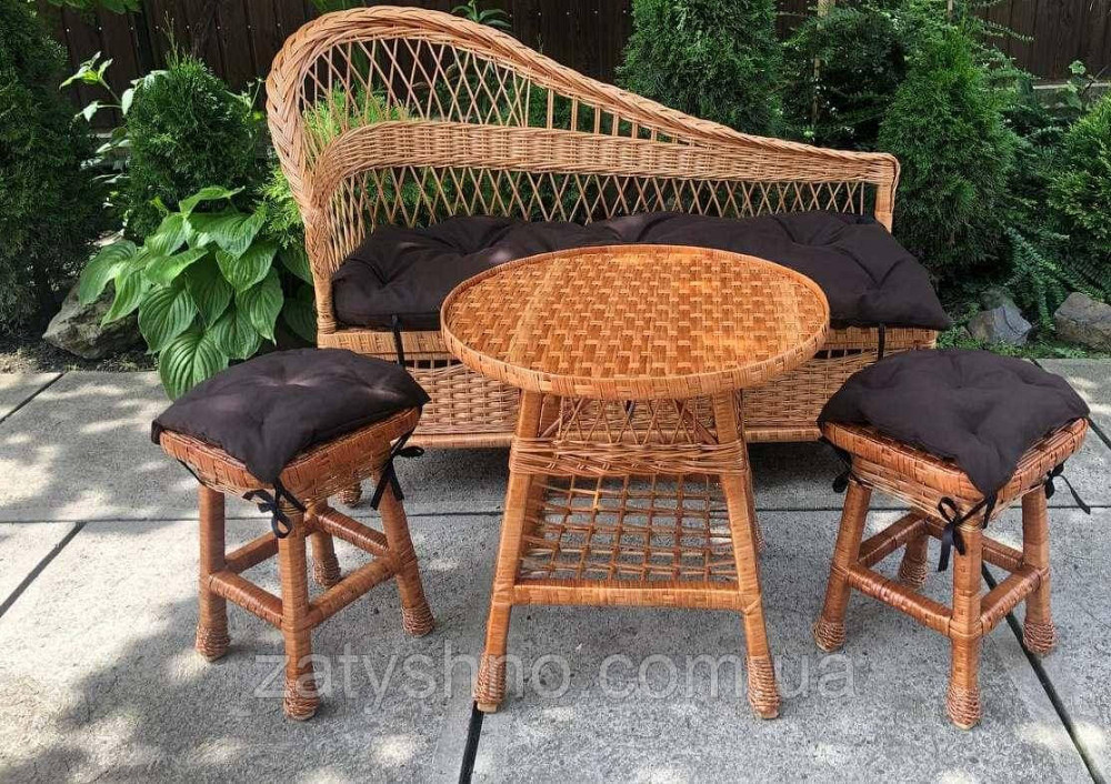 Мебель плетеная: диван, стол и табуретки Киев - изображение 4