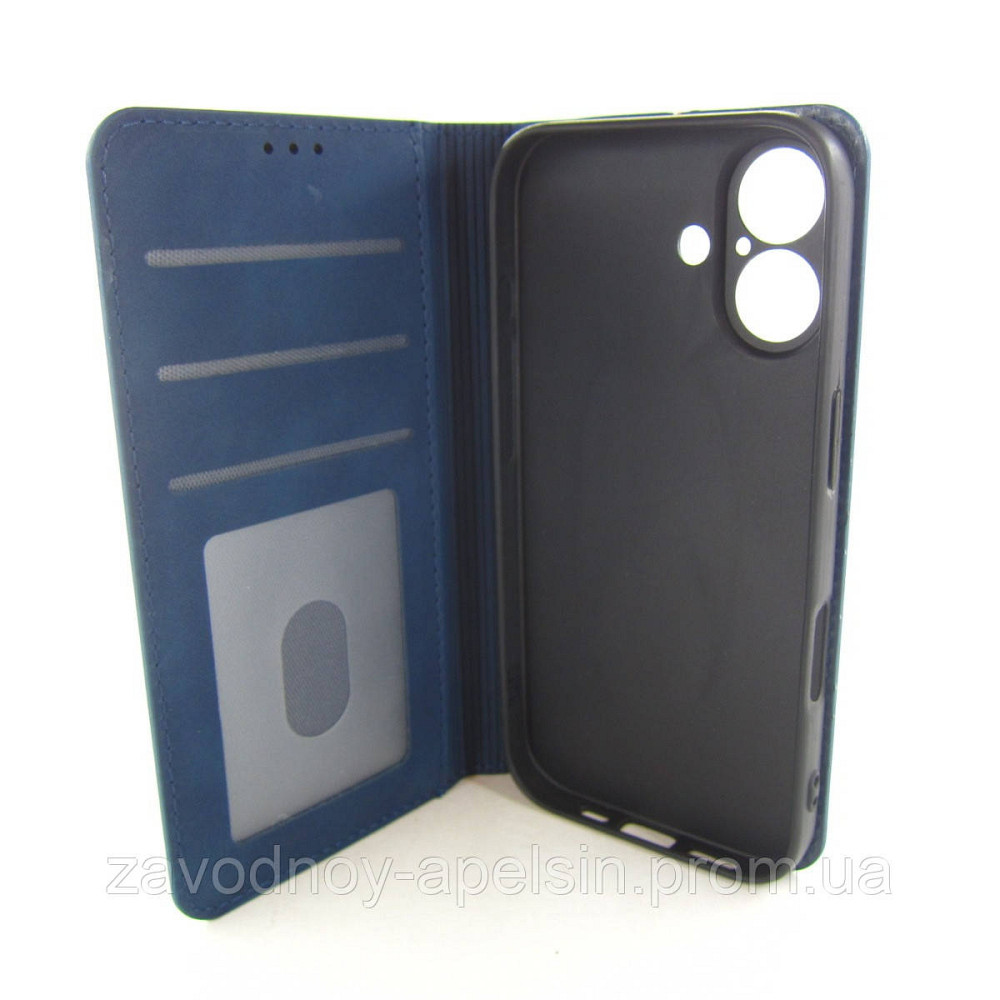 Чехол книжка iPhone 16 Защита камеры (синий) Одесса - изображение 2