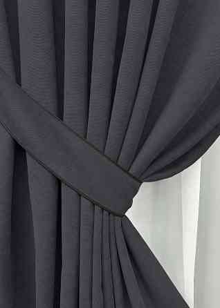 Комплект готових штор VR-Textil Вельвет Velanta № 1879ш Графітовий 200х290 см 2 шт (32-256) Київ