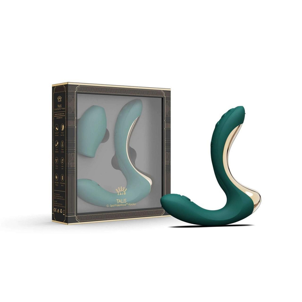 Вібратор-пульсатор з вакуумною насадкою Zalo – Talis G-Spot PulseWave Vibrator Turquoise Green Sex Aura Київ - фото 7