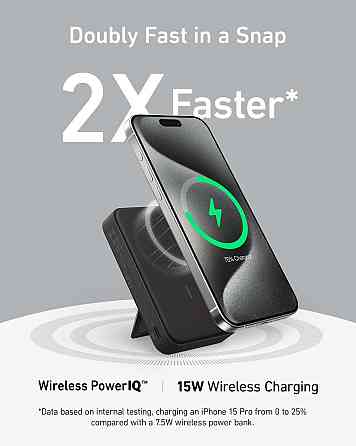 Універсальна мобільна батарея Anker MagGo 10000 mAh 27 W Black (A1654G11) ( 14413 ) Харьков