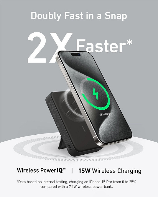 Універсальна мобільна батарея Anker MagGo 10000 mAh 27 W Black (A1654G11) ( 14413 ) Харьков - изображение 6
