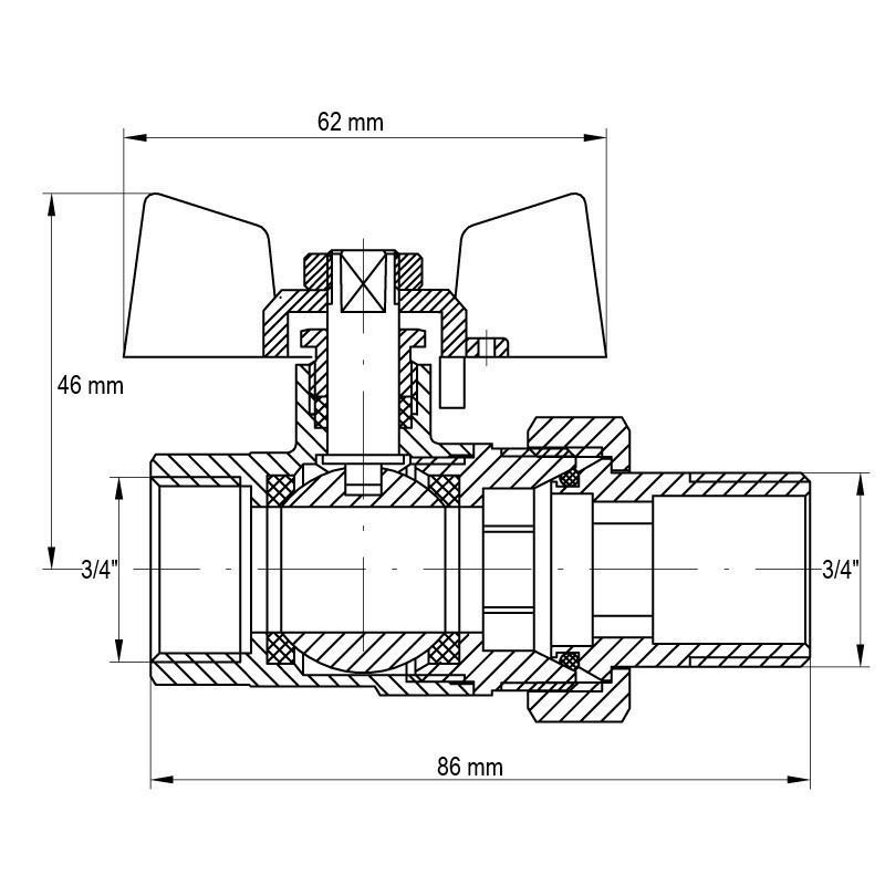 Кран з американкою 3/4" (Koer KR.227) (KR0017)   ( 22020 ) Харків - фото 3