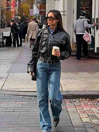 Женское стильная повседневная короткая куртка из эко-кожи премиум качества Черный, 46 Одесса