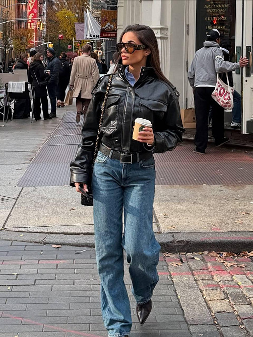 Женское стильная повседневная короткая куртка из эко-кожи премиум качества Черный, 46 Одесса - изображение 6