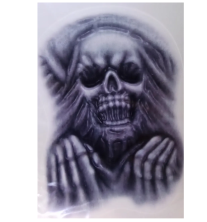 Наклейка для Хэллоуина на зеркало Скелет 37 на 28 см серый Киев