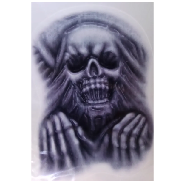 Наклейка для Хелловін на дзеркало Скелет 37 на 28 см сірий Київ - фото 3