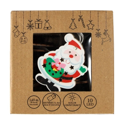Гирлянда Chomik Санта-Клаус 1.65 м 10 LED Теплый белый (5900779854086) Вінниця - фото 6