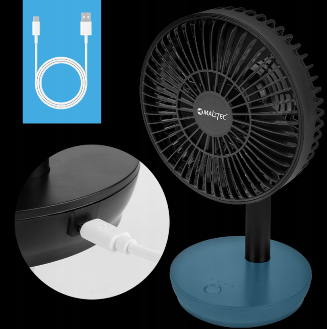 Вентилятор настольный беспроводной MalTec черный (Польша) Киев - изображение 7