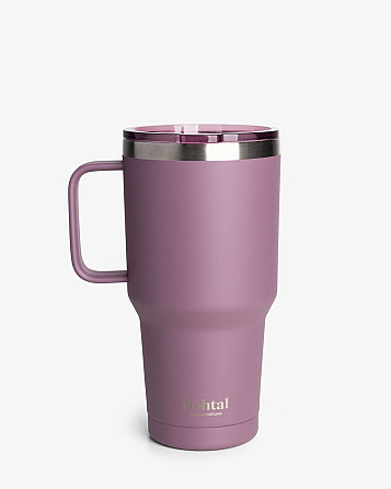 Термостакан (ізолована чашка) Bohtal із ручкою з нержавіючої сталі Tumbler Plum 900 ml Кам'янське - фото 2