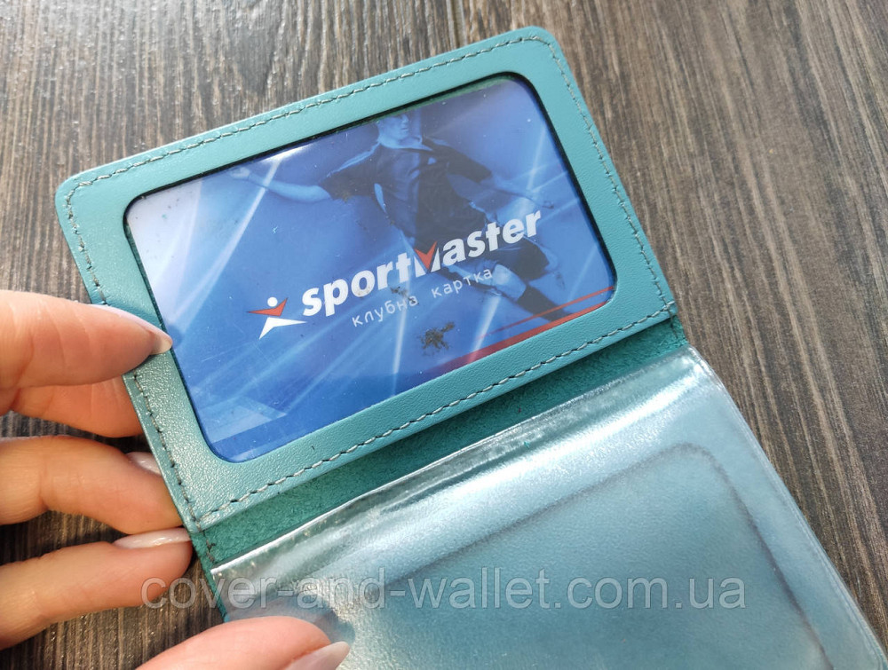 Бірюзова шкіряна обкладинка на права та ID паспорт ST Leather Київ - фото 10