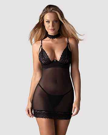 Сорочка Obsessive Donarella chemise & thong XS/S Sex Aura Киев