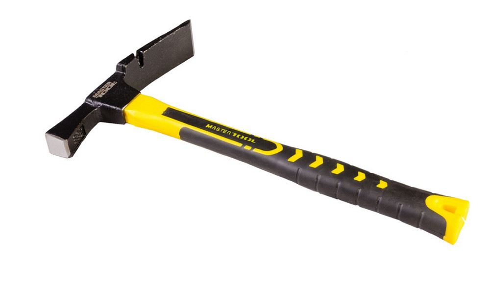 Молоток муляра MASTERTOOL 600 г HRC 50 рукоятка фібергласова 380 мм 02-0124 Коломия - фото 1