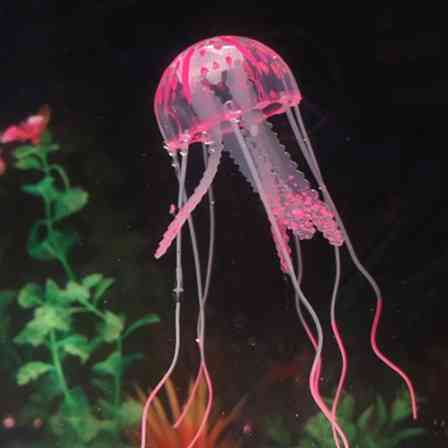 Медуза в акваріум силіконова 65 на 140 мм рожевий Київ