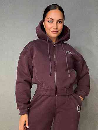 Костюм жіночий Joy One 80990 утеплений на флісі худі зі штанами бордовий, бордовий, XL Київ