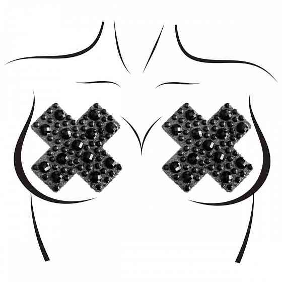 Пэстисы на соски One Size X-Factor Rhinestone Nipple Covers Leg Avenue, со стразами Sex Aura Киев