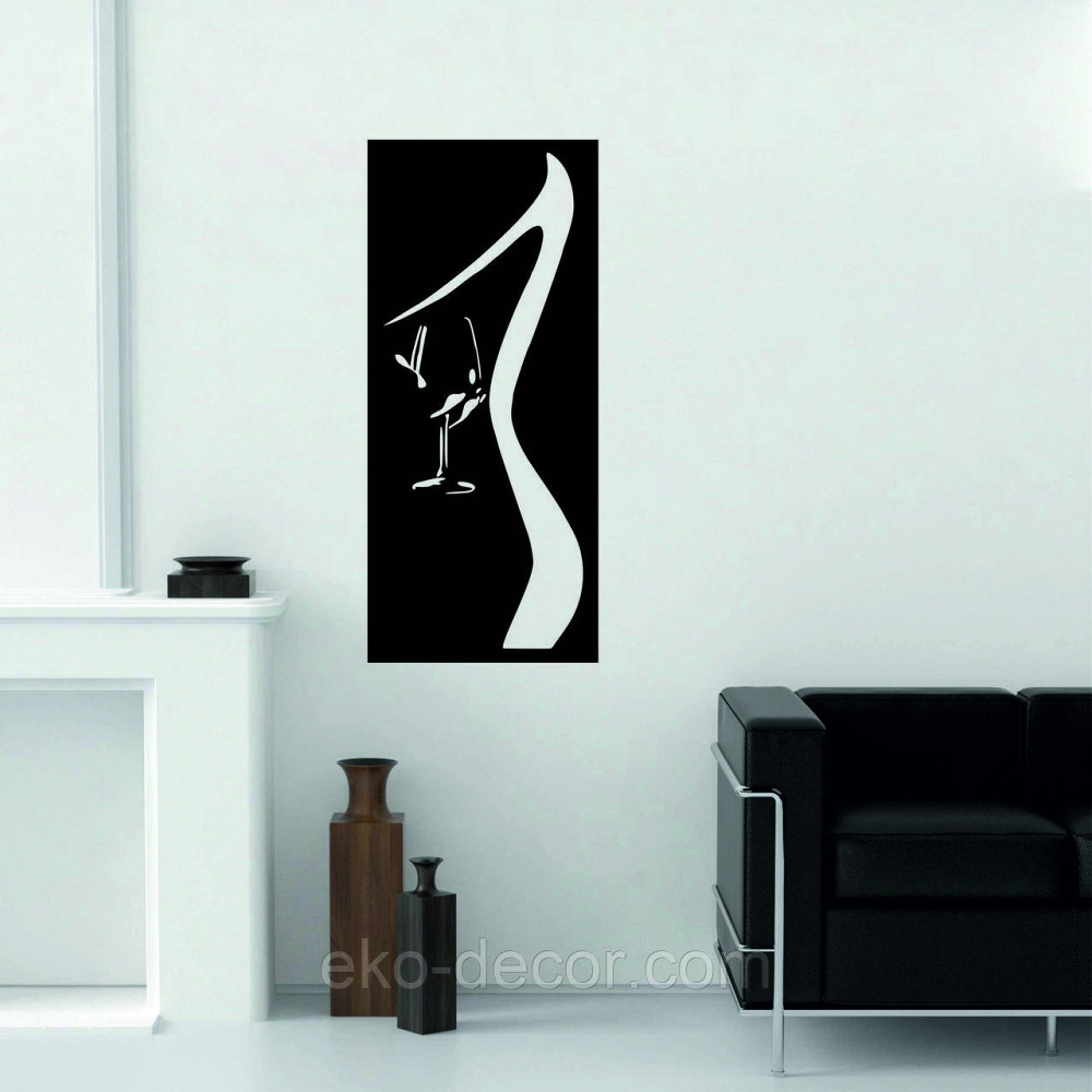 Декоративное настенное Панно «Силуэт женщины», Декор на стену 70*30 см, Черный Киев - изображение 5