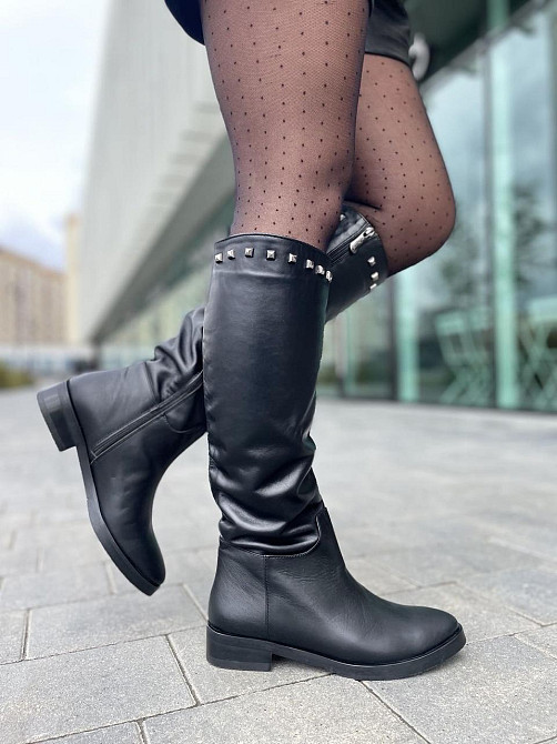 Nivelle Чоботи жіночі демісезонні весна-осінь на низькому ходу чорні з натуральної шкіри 5464/2 Коломыя - изображение 8