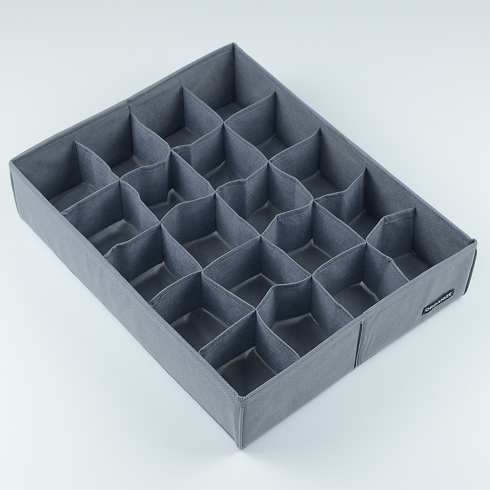 Коробочка для трусиков и носочков на 20 ячеек GR001 (Серый) Сумы - изображение 2