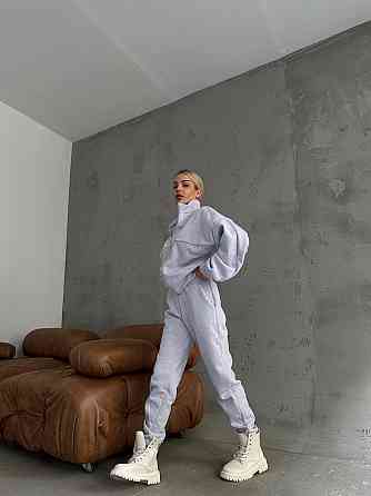 Женский теплый прогулочный костюм: кофта и штаны трехнитка на флисе Меланж, 48/50 Одесса