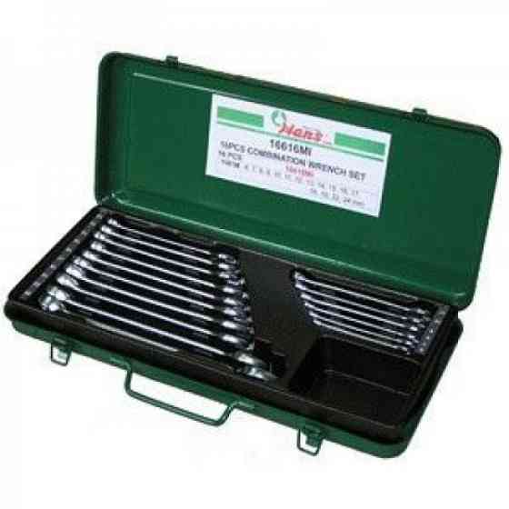 Набір ключів ріжково-накидних 16 шт 6-24 мм метал. кейс HANS (16616MI) (наб.) Вінниця