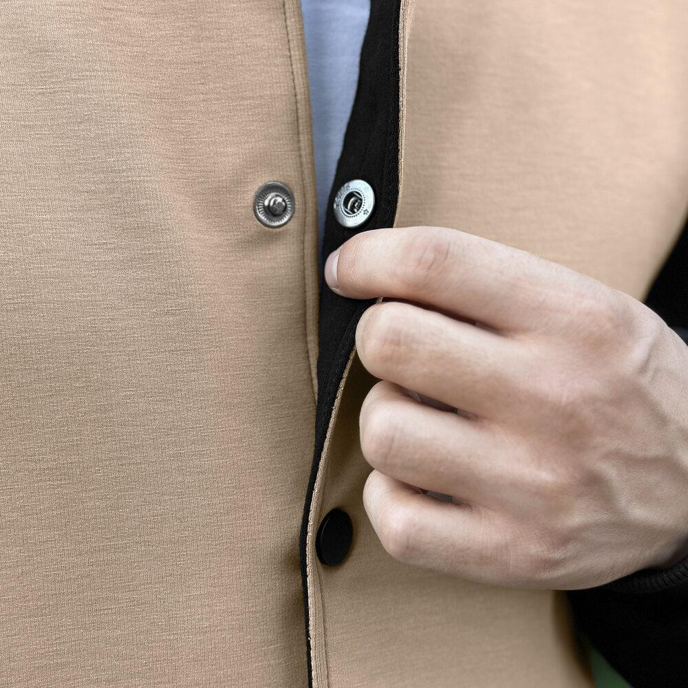 Кремовий чоловічий весно-осінній бомбер на кнопках Pobedov Blast Київ - фото 7