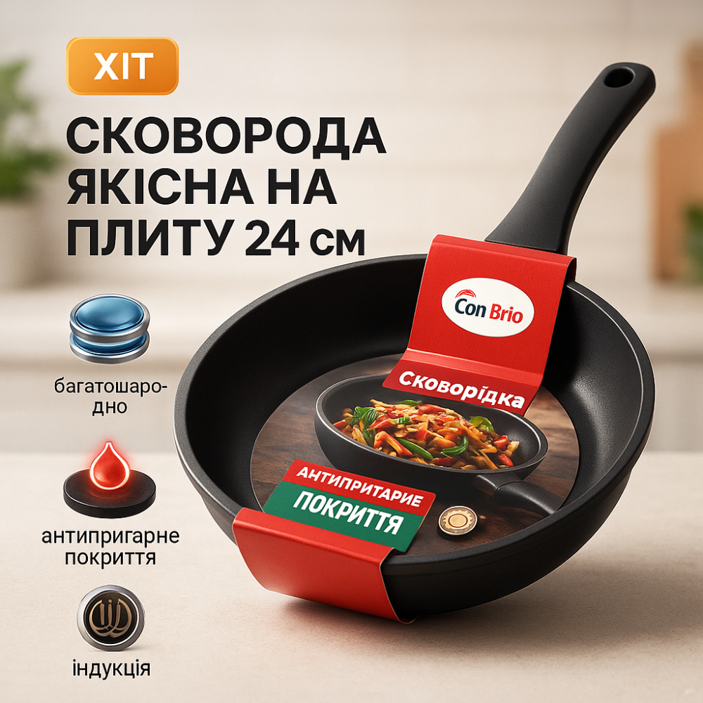 Сковорода гриль удобная Con, Сковорода кухонная для кухни с алюминиевым корпусом BL-10 Львов - изображение 15