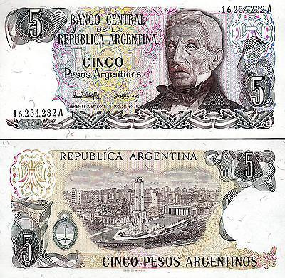 Аргентина / Argentina 5 Pesos Arg 1983 Pick312 UNC Полтава - фото 1
