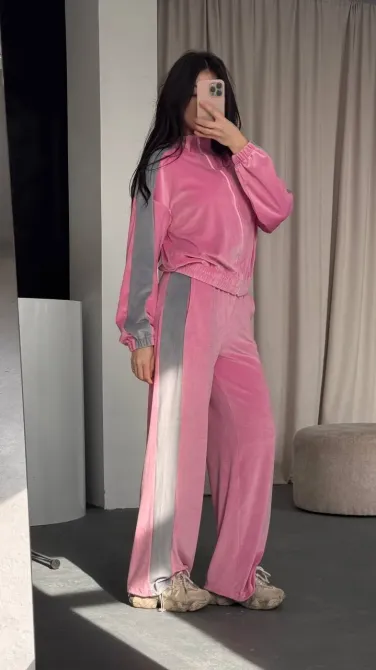 Женский велюровый костюм 2-ка - регулируемые брюки (джоггеры/палаццо) Одесса - изображение 3