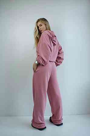 Женский трендовый базовый спортивный костюм двойка трехнить петля 42/44, Пудра Одесса