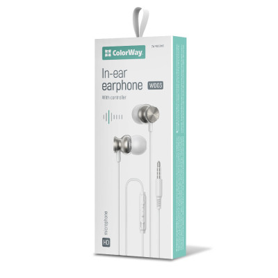 Наушники ColorWay 3.5 mm Wired Earphone UrbanBeat White (CW-WD03WT) Винница - изображение 8